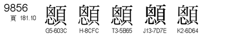 U+9856